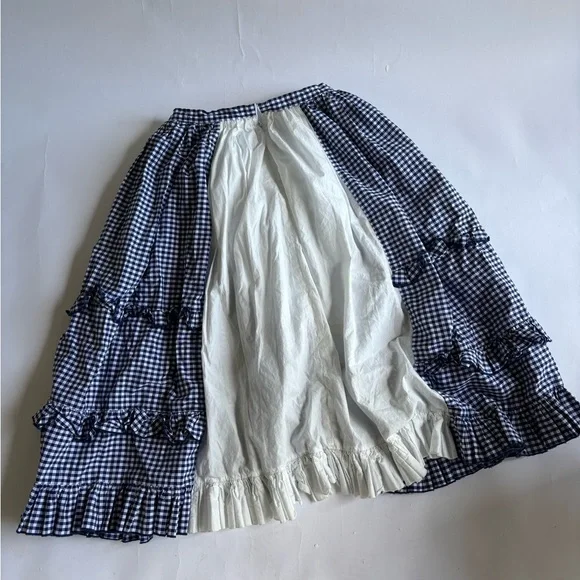 Sandy liang Gingham Checkered Skirt - navy and White - Picture 2 of 4